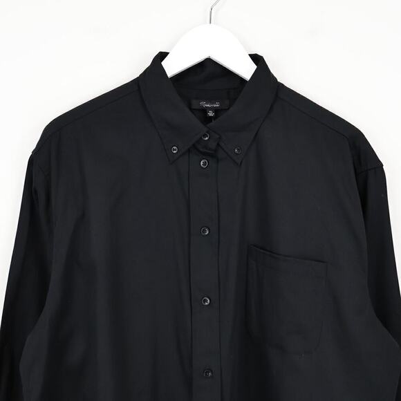 Madewell Relaxed Button Up Shirt Cropped True Black Size XL NWT - Picture 3 of 10